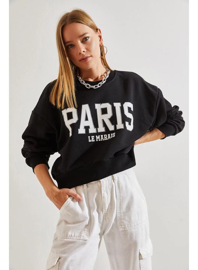 Ginger Crew Neck Oversize Varsity Sweatshirt - Image 1