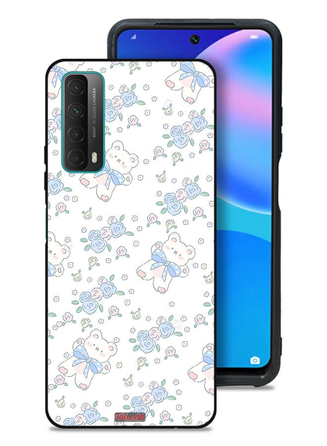 Tolwak Huawei Y7a Protective Case Cover Cute Teddy Bear And Flowers Icon - Image 1