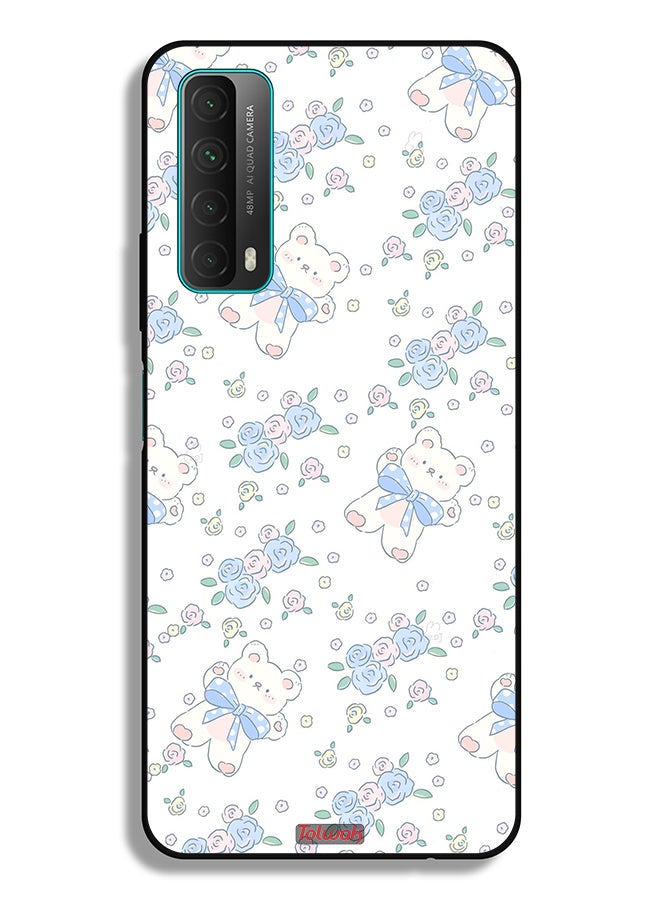 Tolwak Huawei Y7a Protective Case Cover Cute Teddy Bear And Flowers Icon - Image 2