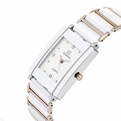 IIK COLLECTION Reactangle Studded Dial Metalic Bracelet Chain Strap Analogue Wrist Watch for Men and Boys - Image 3