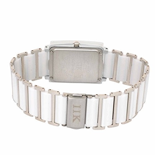 IIK COLLECTION Reactangle Studded Dial Metalic Bracelet Chain Strap Analogue Wrist Watch for Men and Boys - Image 4