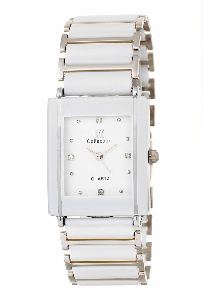 IIK COLLECTION Reactangle Studded Dial Metalic Bracelet Chain Strap Analogue Wrist Watch for Men and Boys - Image 2