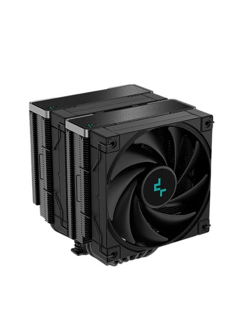 AK620 ZERO DARK CPU Air Cooler – All-Black Dual-Tower Design, Six Copper Heat Pipes, Dual Silent FDB Fans, High-Performance Cooling, Premium Build, Universal Compatibility for Intel & AMD Systems