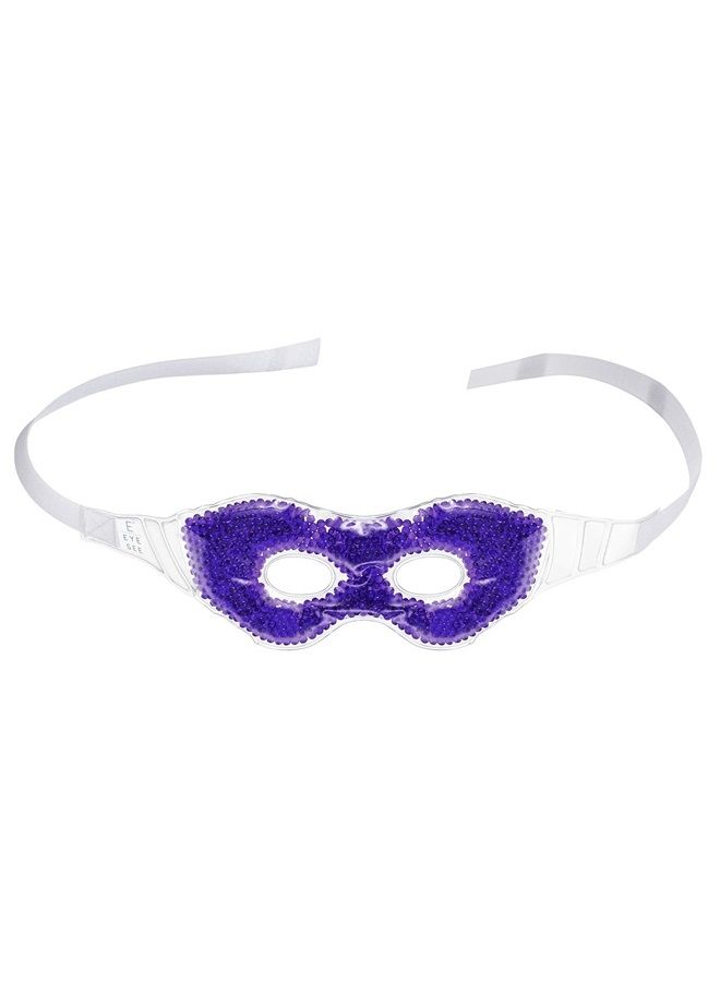 Gel Eye Mask, Purple - Cold Compress Ice Pack with Gel Beads - Microwave Safe for Heat Therapy - Great for Puffy Eyes, Dark Circles, Dry Eyes, Soothing Headaches