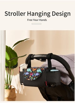 insular Multifunctional Stroller Hanging Bag Baby Supplies Storage Bag Baby Bottle Water Cup Bag Baby Stroller Hanging Bag Hanging Bag  - Image 3
