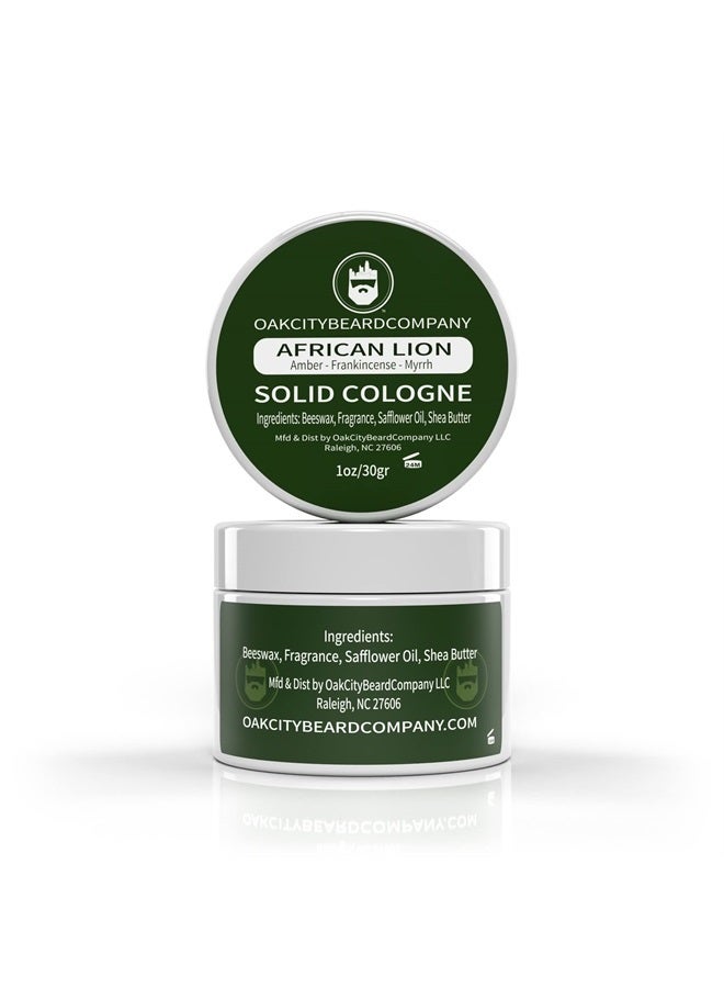Oak City Beard Company African Lion - Solid Cologne - 1 Ounce - Amber - Frankincense - Myrrh - Patchouli - Exotic - Image 1