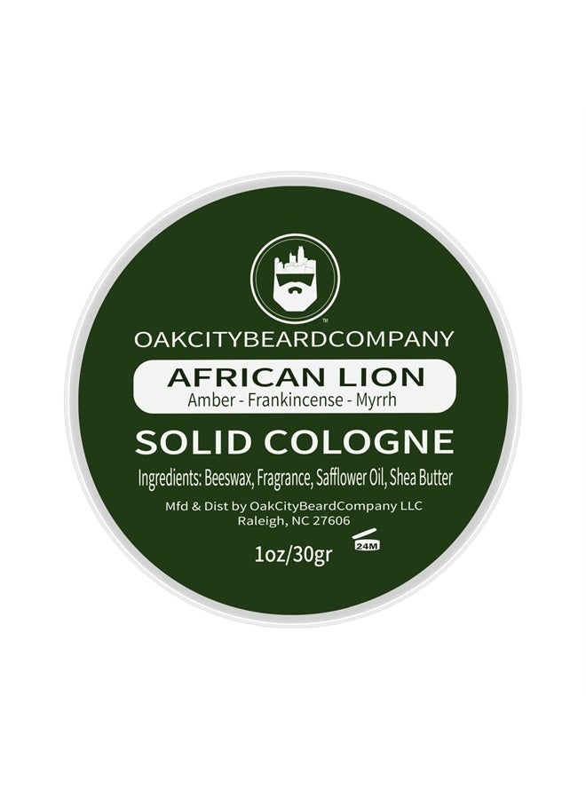 Oak City Beard Company African Lion - Solid Cologne - 1 Ounce - Amber - Frankincense - Myrrh - Patchouli - Exotic - Image 2