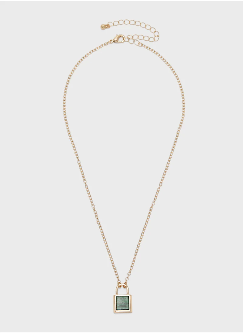 ELLA Lock Pendant Necklace