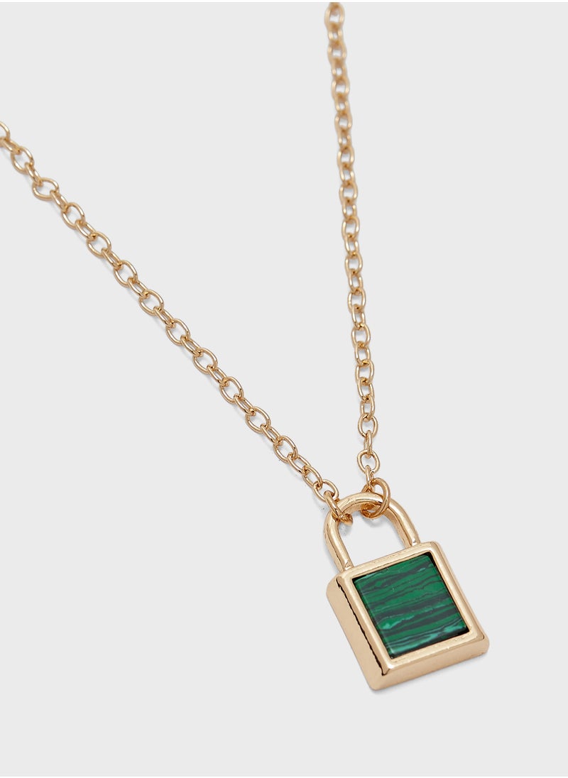 ELLA - Lock Pendant Necklace - Image 1