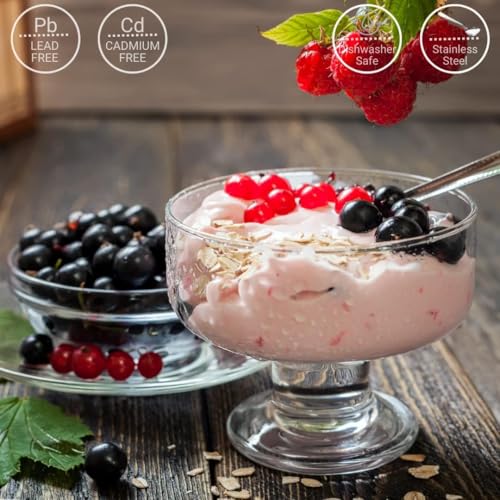 WRINGO 200 ML Ice Cream Glasses Cups Dishes for Desserts, Milkshake,Fruit and Pudding Glass Serving Bowls, Perfect for Home, Restaurants and Parties Dishwasher Safe (Set of 6) (WA-07) - Image 4