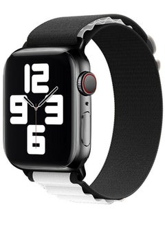 Apple Watch Band Alpine Loop Band 38mm 40mm 41mm Women Men Adjustable with Metal G-Hook Strap for iWatch Series 7/SE/6/5/4/3/2/1 Black White