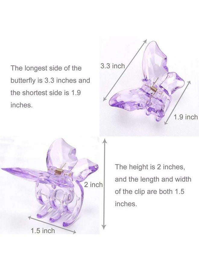 Fameza Butterfly Claw Clips For Women Butterfly Hair Clips For Girls 4 Pcs Butterflies Claw Clips For Hair Claws Butterfly Hair Accessories Hair Clamps Clips For Thick And Medium Hair Clips Model Number 0070  - Image 5