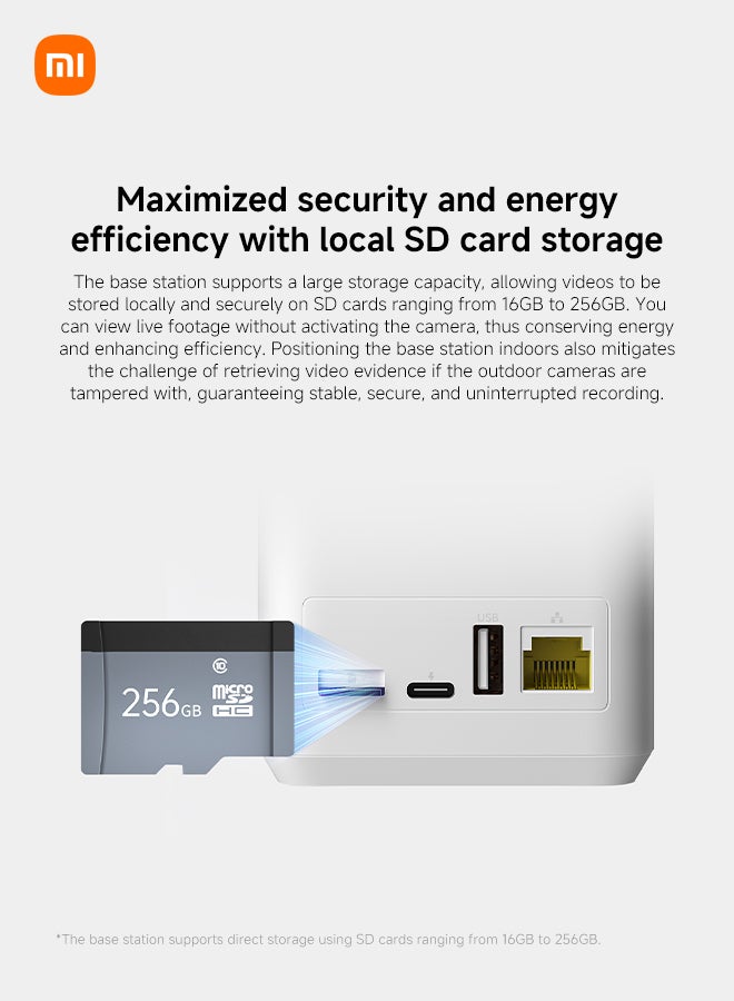 Xiaomi Outdoor Camera Base Station | MJA1 security chipset | microSD (up to 256 GB) | Compatible with Xiaomi Outdoor Camera BW300 and BW500 | White White - Image 4