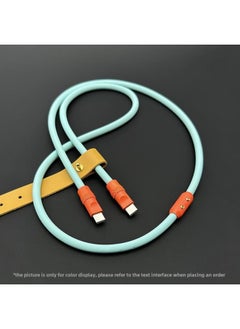 Generic Mobile Phone Color Matching Fast Charging Silicone Tablet IPhone Data Line Apple 16Pro Computer PD For IPad-Color:Tiffany+orange Shell+slider-Line Length:2m (usb To Apple 8-14 Front/12w)  - Image 1