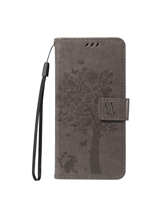 erorex Case For vivo Y29S 5G / Y04 Tree & Cat Embossed Pattern Flip Leather Phone Case - Image 2