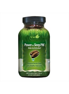 Power to Sleep PM - 60 Liquid Soft-Gels - with Melatonin, GABA, Ashwagandha, Valerian Root & L-Theanine - 30 Servings