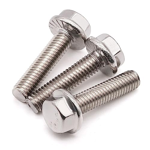 RoyceMart 1/4-20 x 1/2 Serrated Flange Hex Head Bolts Screws, 304 Stainless Steel 18-8, Fully Threaded, Coarse Thread UNC, 20 pcs - Image 2