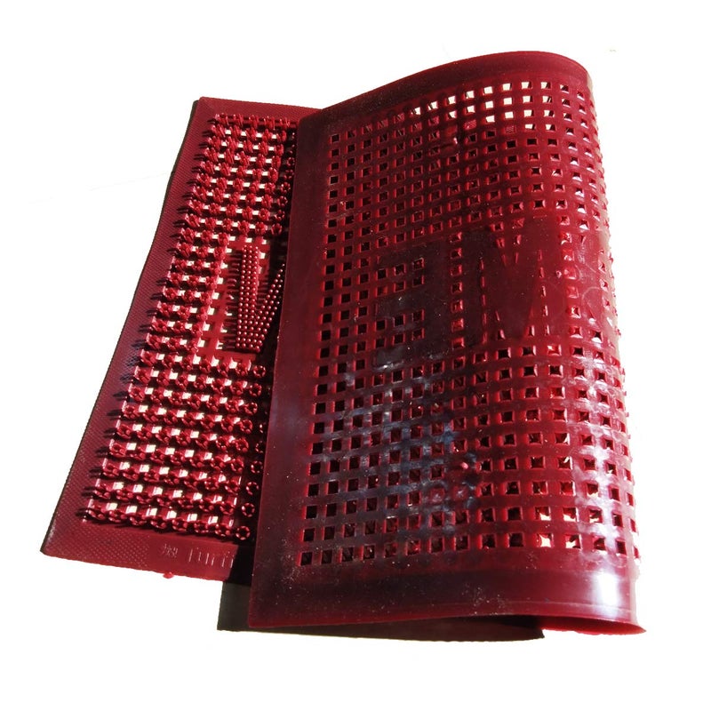 Purav Light Anti-Slip PVC Rubber Welcome Door Mat for Home Outdoor Entrance Mats, 16x24 Inch, Red, Pack of 1 - Image 4