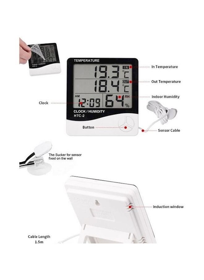 NIBEMINENT Digital LCD Hygrometer White/Black  - Image 4