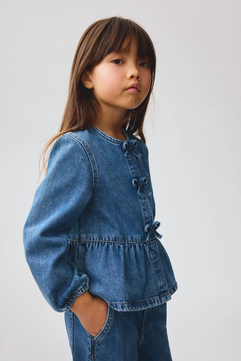 H&M  2-piece bow-detail denim set for Women | Best Price UAE