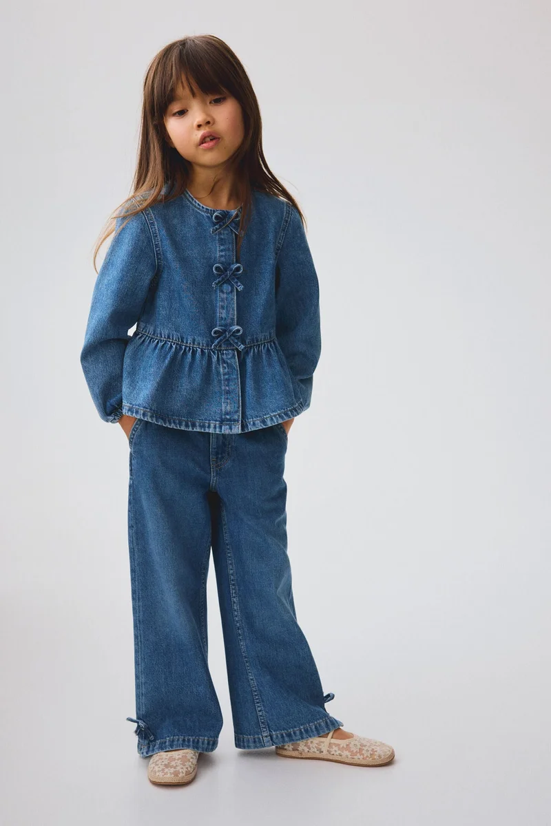 H&M  2-piece bow-detail denim set for Women | Best Price UAE