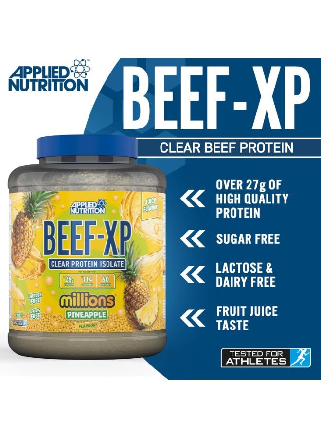 Applied Nutrition BEEF-XP Clear Beef Protein Isolate, Millions Pineapple Flavour, 60 Servings, Zero Fat & Sugar Hydrolysed Protein Formula - Image 2