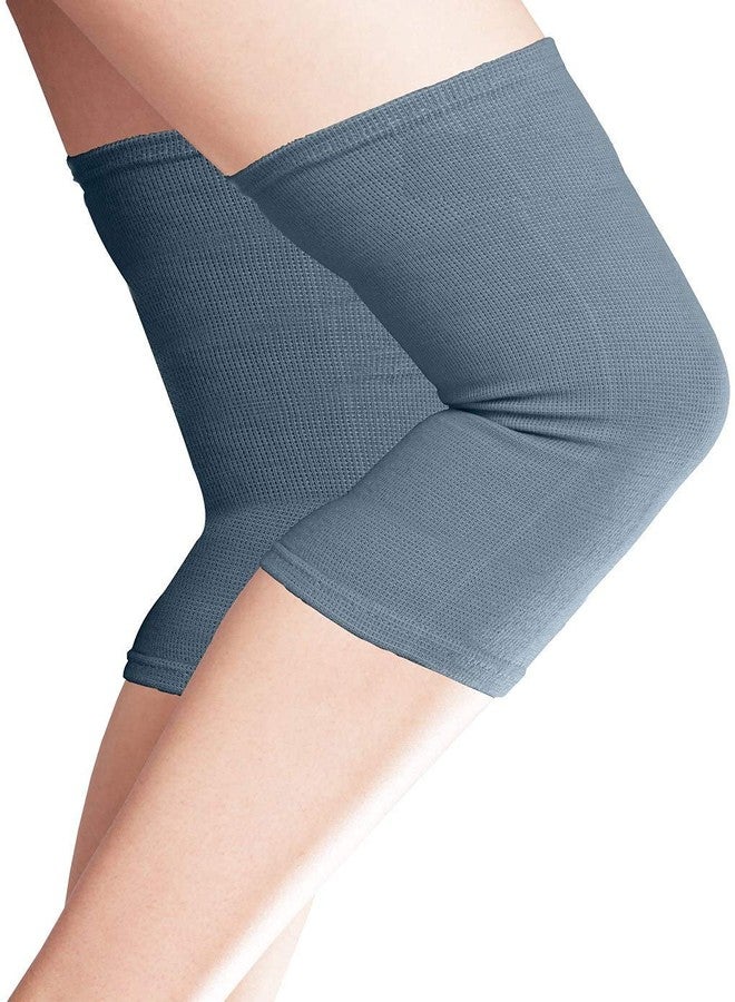 SEPARATE WAY Knee Cap for Sports, Gym, Joint Pain Relief- 4 Way Stretch Pack of 1 Pair (Grey, Large 14.2" to 15.7" inch) - Image 1
