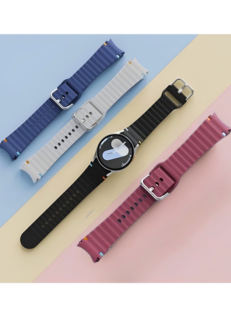 ساراونت - مجموعة من 4 أحزمة ساعة سيليكون متوافقة مع ساعة Galaxy Watch 7 6 5 4 FE والموديلات الكلاسيكية، حزام رياضي ناعم 20 مم للرجال والنساء، أسود رمادي أزرق أحمر - Image 1