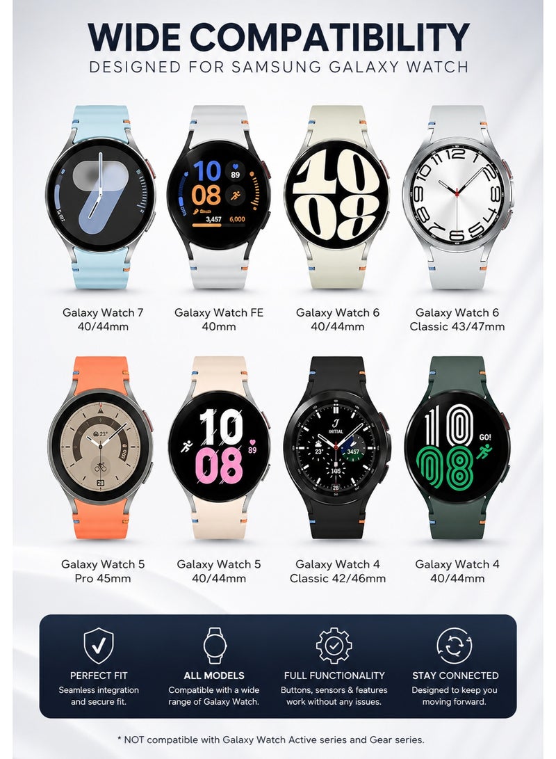 ساراونت مجموعة من 4 أحزمة ساعة سيليكون متوافقة مع ساعة Galaxy Watch 7 6 5 4 FE والموديلات الكلاسيكية، حزام رياضي ناعم 20 مم للرجال والنساء، أسود رمادي أزرق أحمر - Image 3