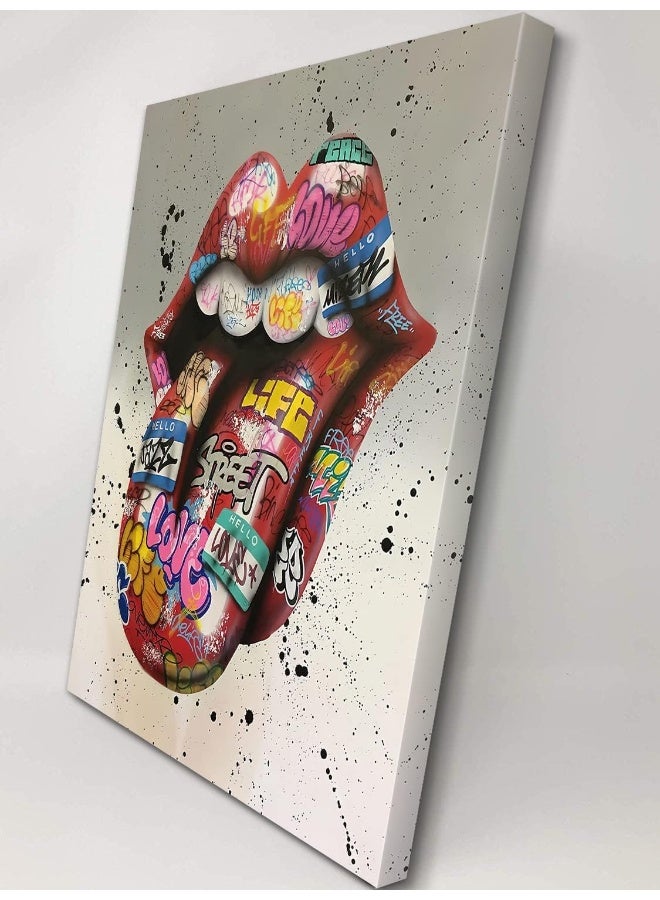 Mistyefly Graffiti Wall Art Pop Art Canvas Graffiti Art Wall Decor Art Classic Street Graffiti Wall Decor Colorful Paintings for Wall Graffiti Art Canvas Wall Art for Home Decor (12''Wx18''H) - Image 2