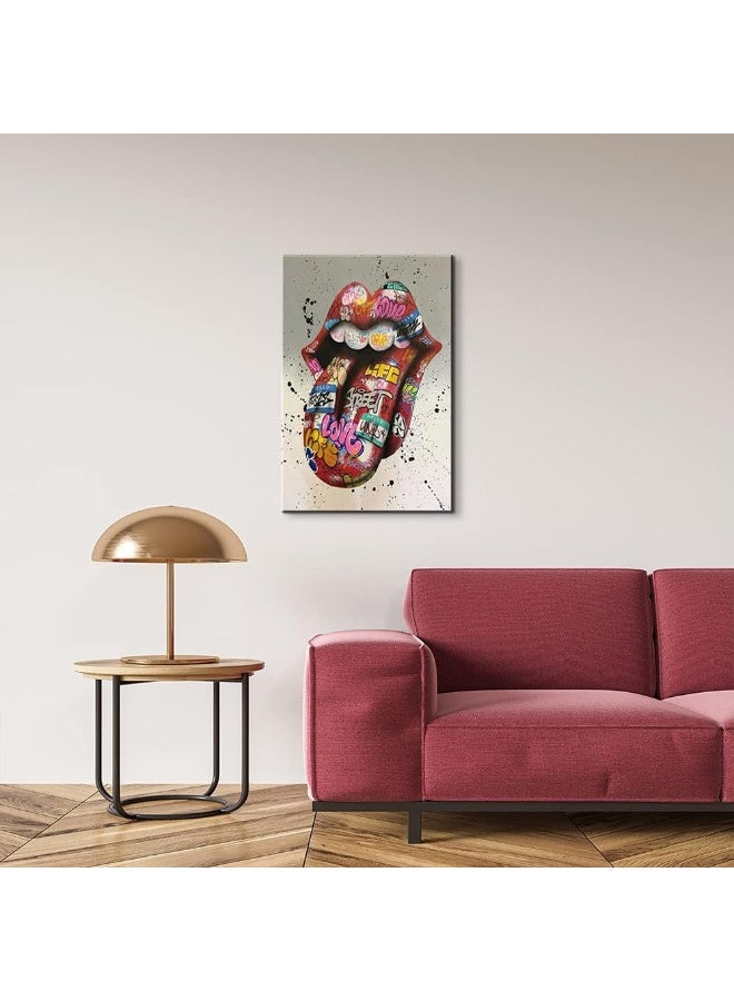 Mistyefly Graffiti Wall Art Pop Art Canvas Graffiti Art Wall Decor Art Classic Street Graffiti Wall Decor Colorful Paintings for Wall Graffiti Art Canvas Wall Art for Home Decor (12''Wx18''H) - Image 3