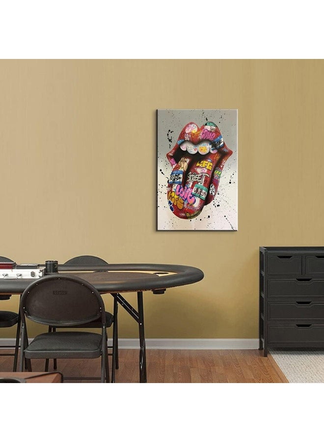 Mistyefly Graffiti Wall Art Pop Art Canvas Graffiti Art Wall Decor Art Classic Street Graffiti Wall Decor Colorful Paintings for Wall Graffiti Art Canvas Wall Art for Home Decor (12''Wx18''H) - Image 4
