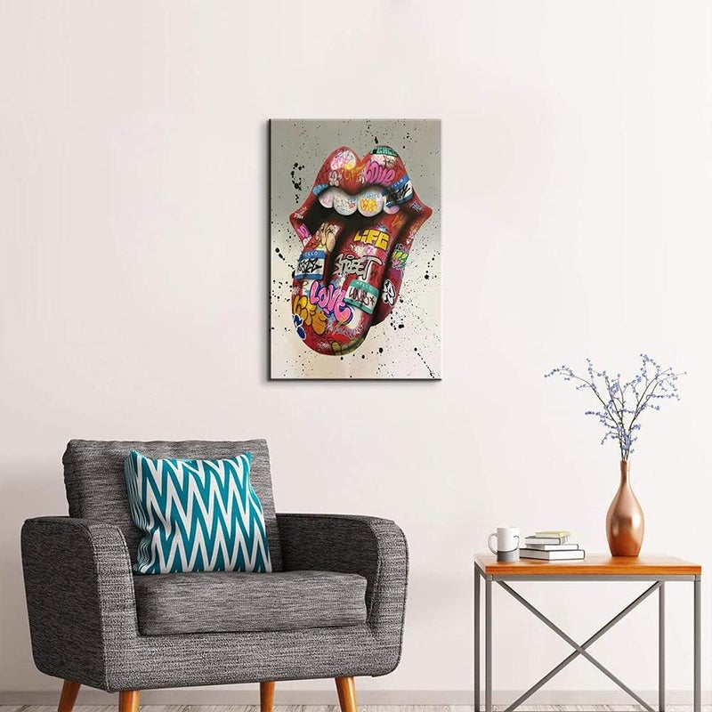 Mistyefly Graffiti Wall Art Pop Art Canvas Graffiti Art Wall Decor Art Classic Street Graffiti Wall Decor Colorful Paintings for Wall Graffiti Art Canvas Wall Art for Home Decor (12''Wx18''H) - Image 5