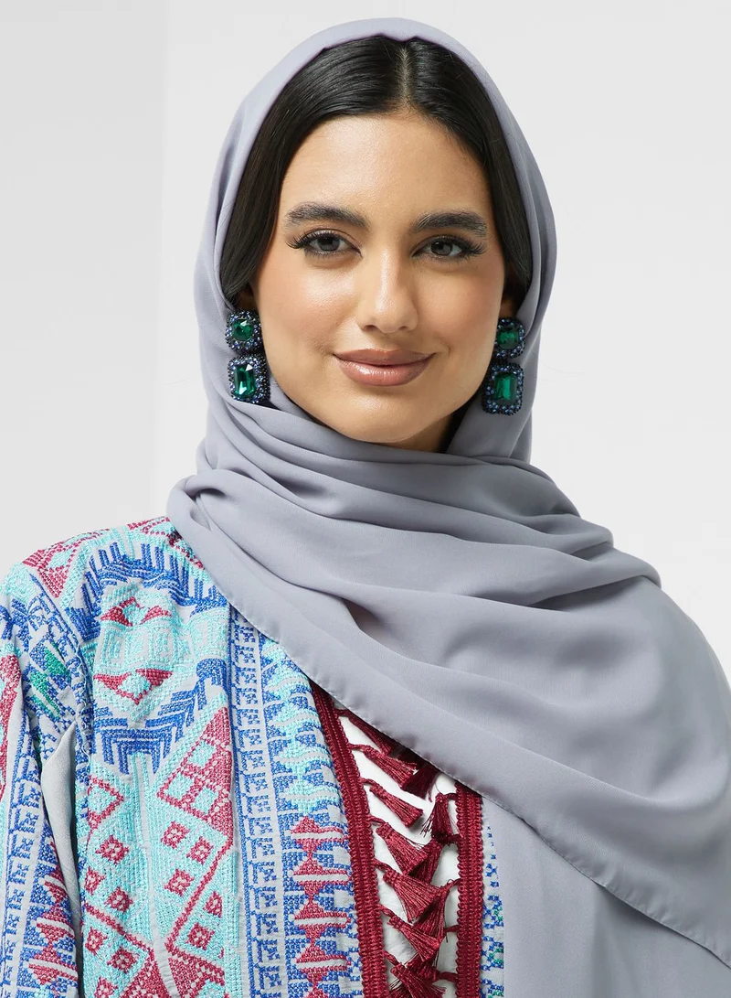 hayas closet Embroidered Belted Abaya