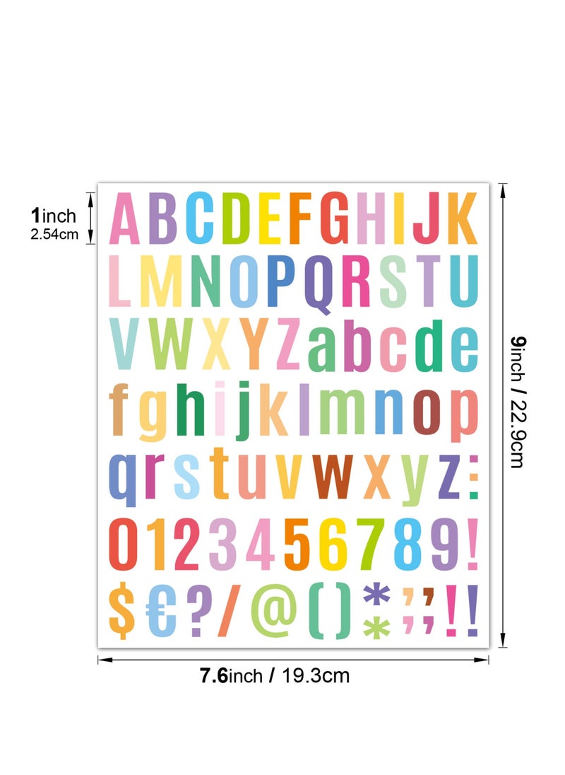12 Sheets Letter Stickers Colored Waterproof Alphabet Stickers Vinyl Self-Adhesive Sticker Letters for Arts Crafts Sign Mailbox Labels DIY Making