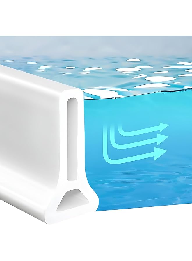 The Bros حاجز مياه دش بارتفاع 2م مانع تسرب المياه ذاتي اللصق شريط سيليكون قابل للطي لحجز المياه نظام حماية من رش المياه لمغسلة المطبخ - Image 1