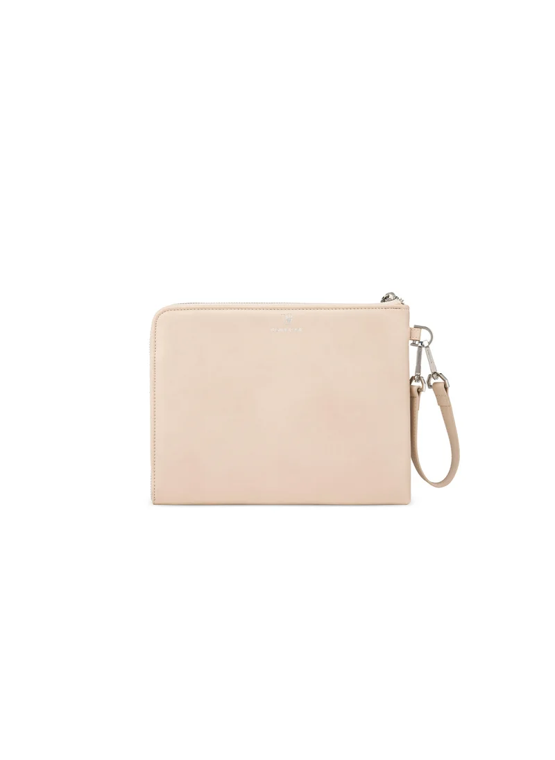 فيجانولوجي Demi Large Pouch in Beige Made From 10 Recycled Plastic Bottles