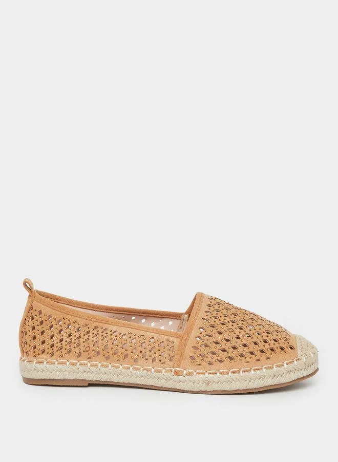 Styli Styli Women Tan Embellished Espadrilles