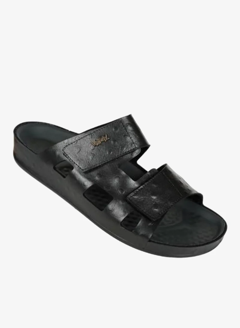 فايتال صنادل فيتال للرجال ستروس سوداء