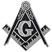 Rocking Planet Masonic Logo Emblem Embroidered Freemason Iron On Sew On Patch White Black - Image 2