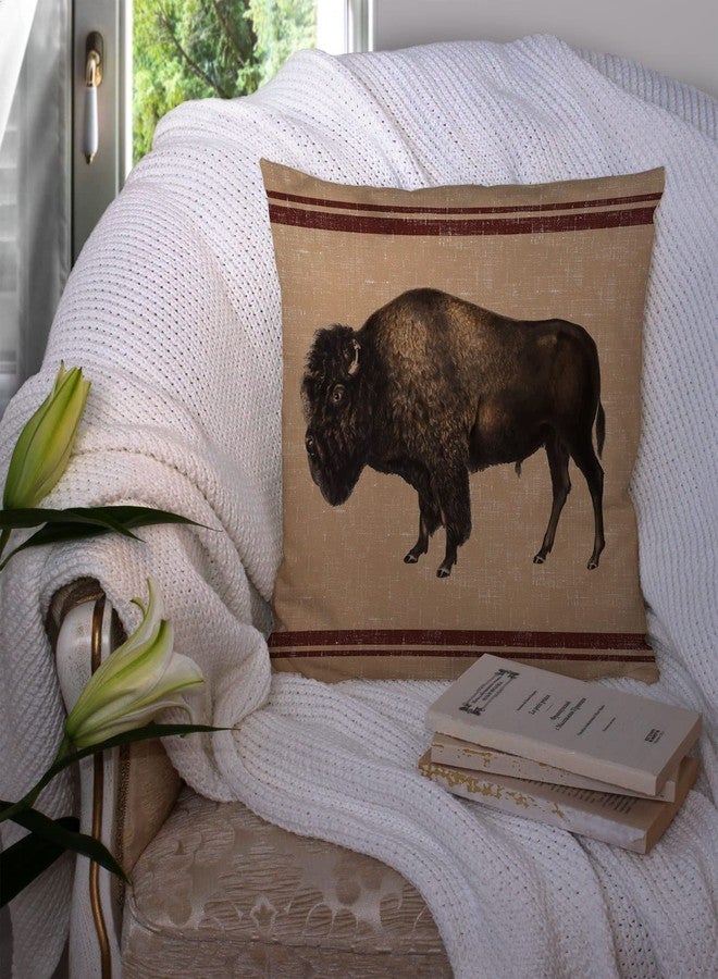 FAVDEC Decorative Western Throw Pillow Cover 18 Inches x 18 Inches, Western Style Vintage Bison Decor Throw Pillow Cover, Cover only - Image 2