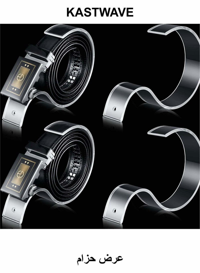 KASTWAVE Belt Display Stands Set, 4 Pcs Clear Acrylic Belt Organizer Belt Display Case - Image 1