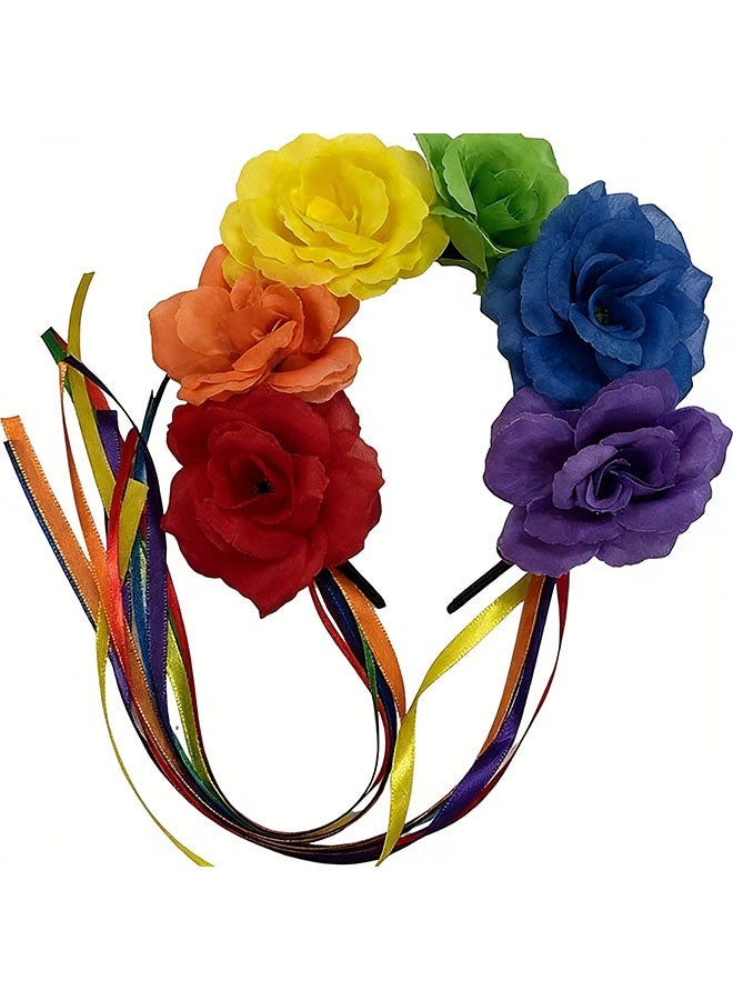 Happy D Mexican floral crown headband, Halloween party headwear (6 colors) - Image 4
