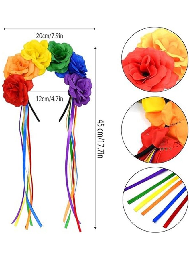 Happy D Mexican floral crown headband, Halloween party headwear (6 colors) - Image 3
