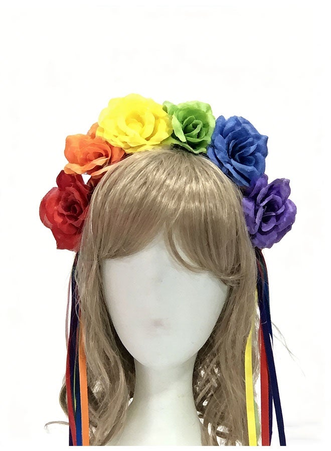 Happy D Mexican floral crown headband, Halloween party headwear (6 colors) - Image 2