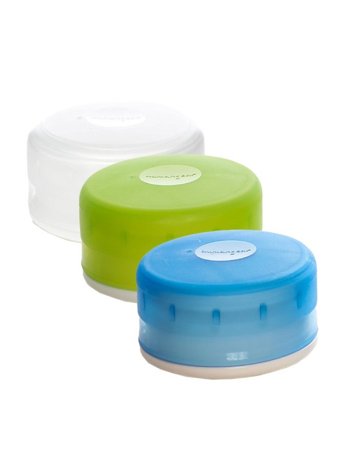 humangear GoTubb - Storage Containers for Snacks, Small Essentials and Travel Gear, Made from Food-Safe Materials, Clear/Green/Blue, Medium (3-pack) - Image 1
