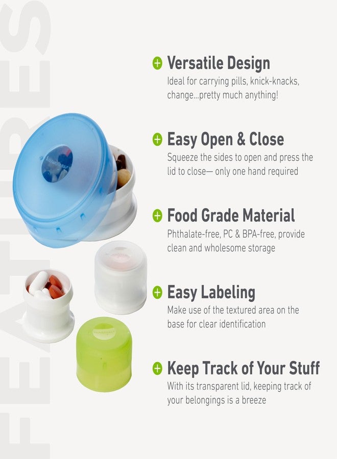 humangear GoTubb - Storage Containers for Snacks, Small Essentials and Travel Gear, Made from Food-Safe Materials, Clear/Green/Blue, Medium (3-pack) - Image 4