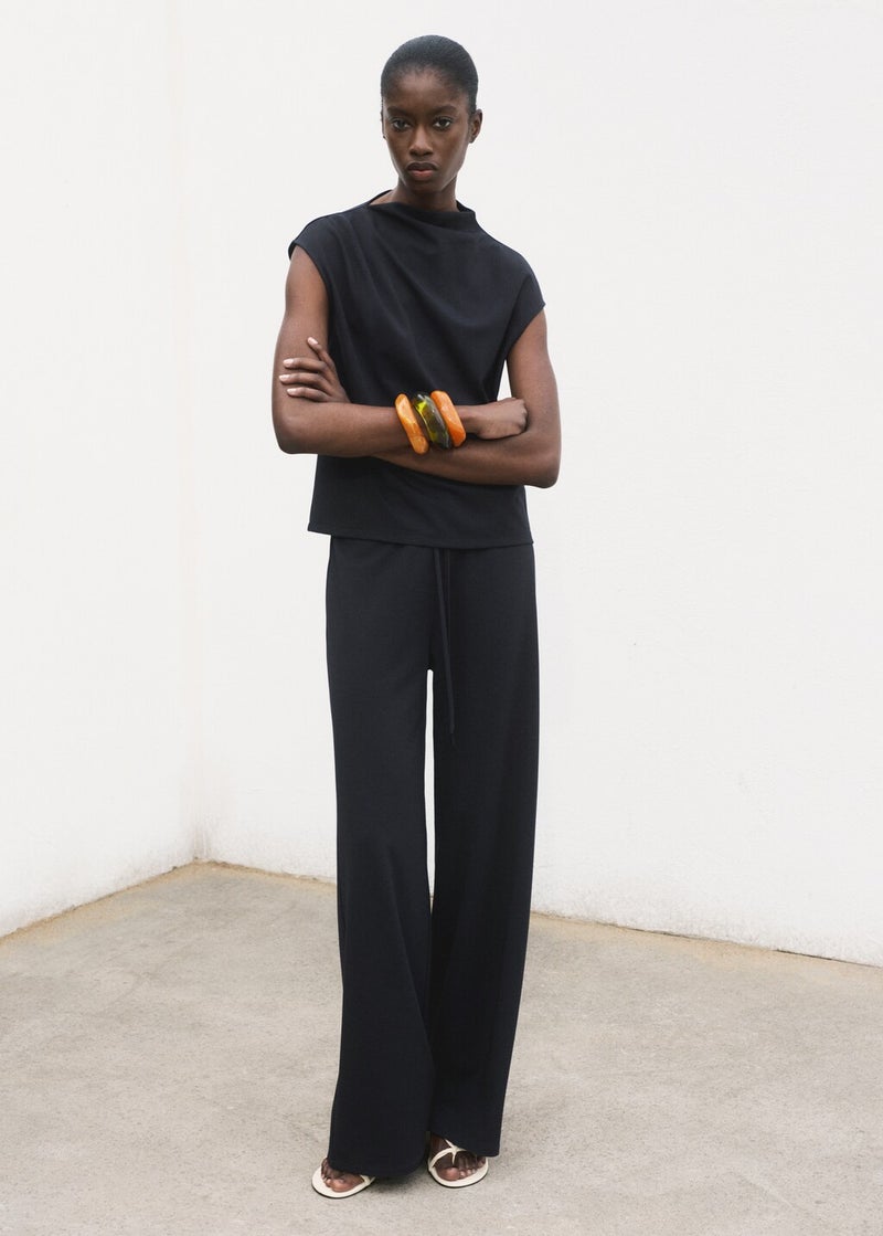 MANGO T-Shirt With Gathered Asymmetrical Neck  - Image 5
