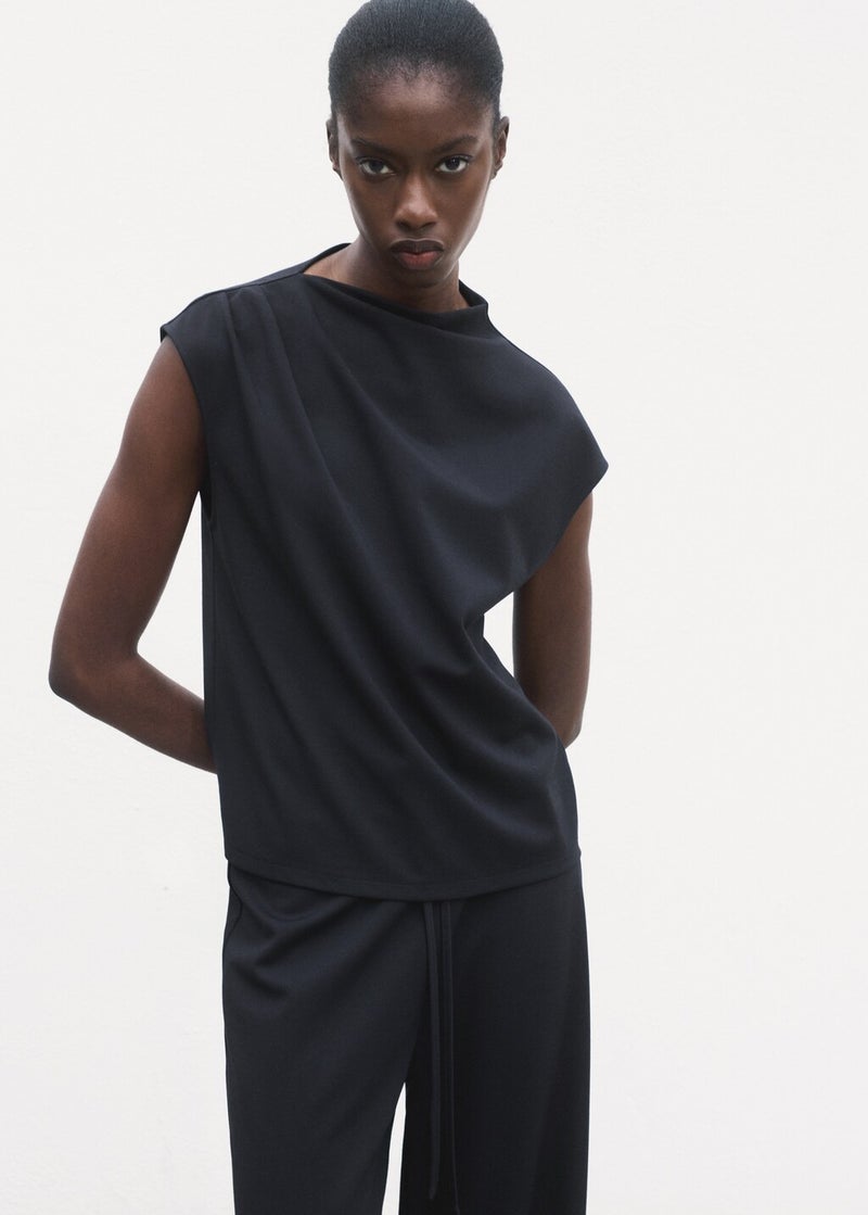 MANGO T-Shirt With Gathered Asymmetrical Neck  - Image 1