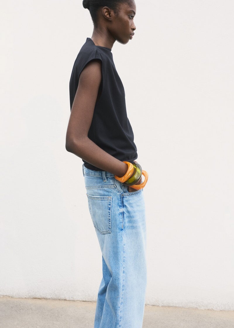 MANGO T-Shirt With Gathered Asymmetrical Neck  - Image 3
